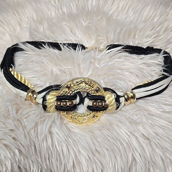 Vintage style 80's/90's rope belt with back closure - Picture 1 of 11